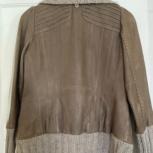 Mackage Brown Leather Jacket with Tan Accents size Small - Picture 8 of 11